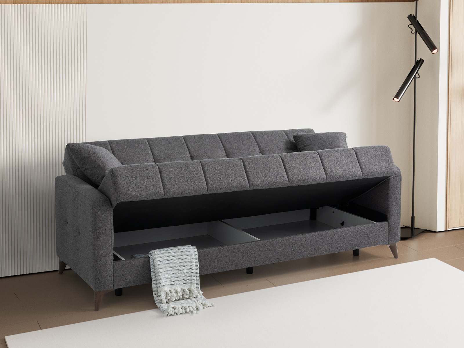 Trend Yatak Alya Modern Lüks Üçlü Kanepe - Yüksek Konfor Sırt Destekli Koltuk - Alternatif Görsel 2