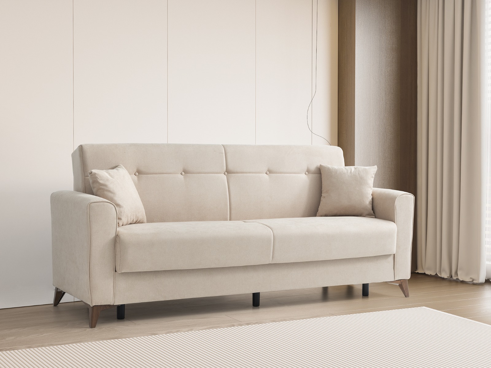 Trend Yatak Life Modern Lüks Üçlü Kanepe - Yüksek Sırt Destekli Koltuk - Kanepeler
